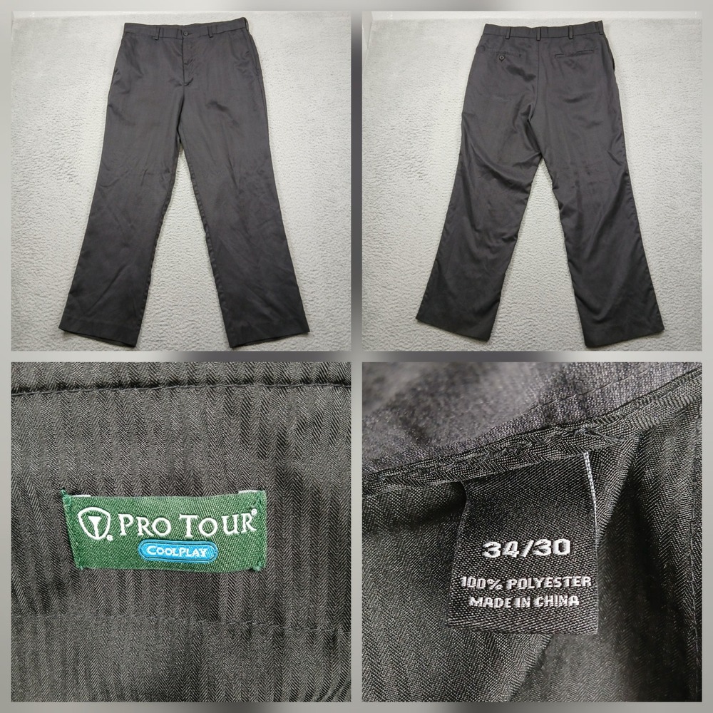 Pro Tour Coolplay Dress Pants‎ Mens 34x30 Charcoal Golf